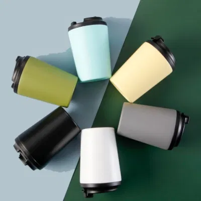Coperchio resistente alle fuoriuscite Thermos in acciaio inox isolato sottovuoto tè freddo Tazza di caffè riutilizzabile Go Cup da 12 ml