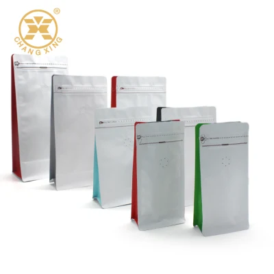 Stampa di logo in mescola termosaldabile China Factory personalizzata Sacchetto per tè/caffè con chiusura piatta in alluminio Inferiore