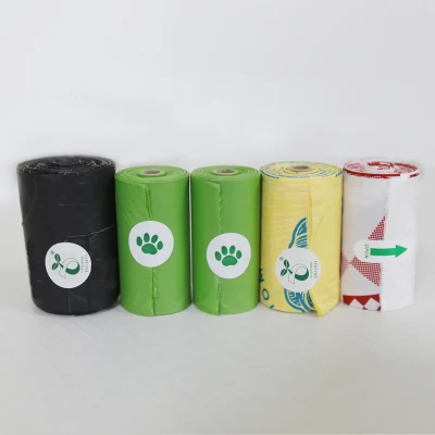Fabbrica Commercio all&prime;ingrosso Compostable monouso PET biodegradabile cane di amido di mais Sacchetto per rifiuti