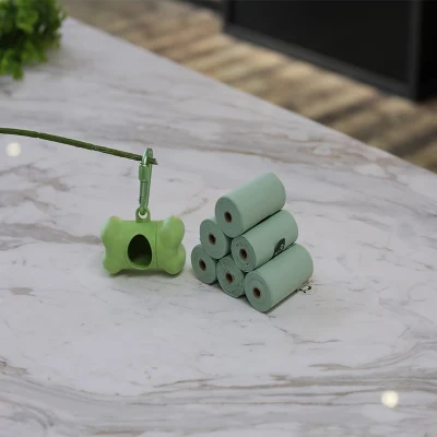 Fabbrica Commercio all&prime;ingrosso Compostable monouso PET biodegradabile cane di amido di mais Sacchetto per rifiuti