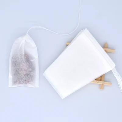 Sacchetto da tè in carta da filtro a forma di trapezio biodegradabile eco-compatibile, in carta canapa di Manila, con etichette personalizzate, colore bianco