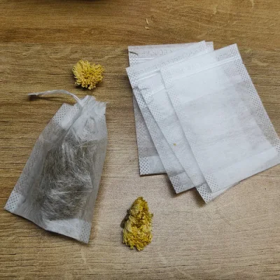 Sacchetti per tè vuoti nascosti con stringa di traino -sacchetti biodegradabili per tè in fibra di mais