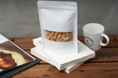 Sacchetto per tè Kraft carta sacchetto autosigillante semi di caffè dolci Sacchetto di carta con chiusura a zip imballo di buste richiudibili