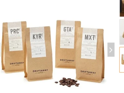 Carta per caffè Kraft biodegradabile compostabile da 250 gr con fascetta in stagno a fondo piatto Confezione a sacchetto per tè e caffè con valvola per il confezionamento del caffè