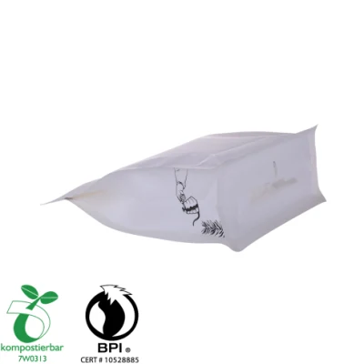 Sacchetto a base piatta con zip riciclabile in foglia di tè