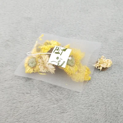 Sacchetti per tè in fibra di mais termosaldanti, filtri per tè biodegradati PLA, sacchetti con filtro a piramide triangolare, potrebbero personalizzare le etichette
