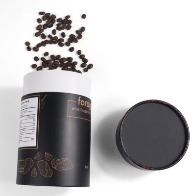 Firstsail Factory imballaggio personalizzato di tè in polvere di fagioli di caffè in scatola Contenitore di Natale per alimenti tubo in carta cilindro per cioccolato
