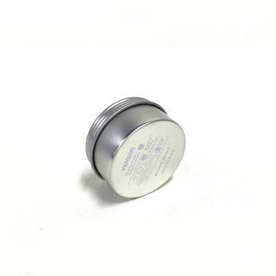 Contenitore in stagno metallico vuoto piccolo con tappo a vite rotondo personalizzato con Cancella finestra