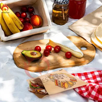 Sacchetti di carta marrone da 6.7&quot; X 8&quot; per il trattamento del grasso Kraft resistente Sacchetti piccole buste piatte Borse per biscotti spuntini caramella Hamburger di Donut