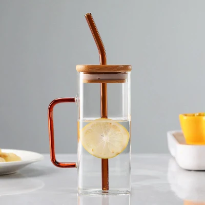 Bicchieri trasparenti Drinkware caffè freddo tazza tè acqua Tumbler Drinking Bicchieri bicchiere quadrato in vetro