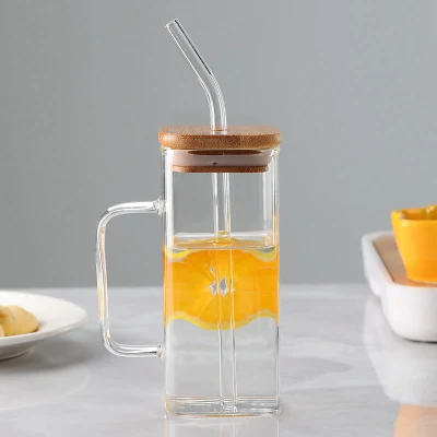 Bicchieri trasparenti Drinkware caffè freddo tazza tè acqua Tumbler Drinking Bicchieri bicchiere quadrato in vetro