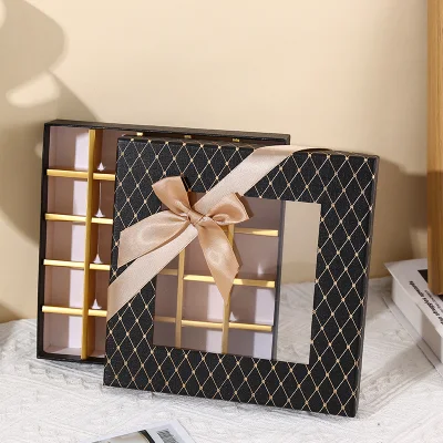 Scatola di confezionamento cioccolato di alta qualità e bella con strisce decorative E archi
