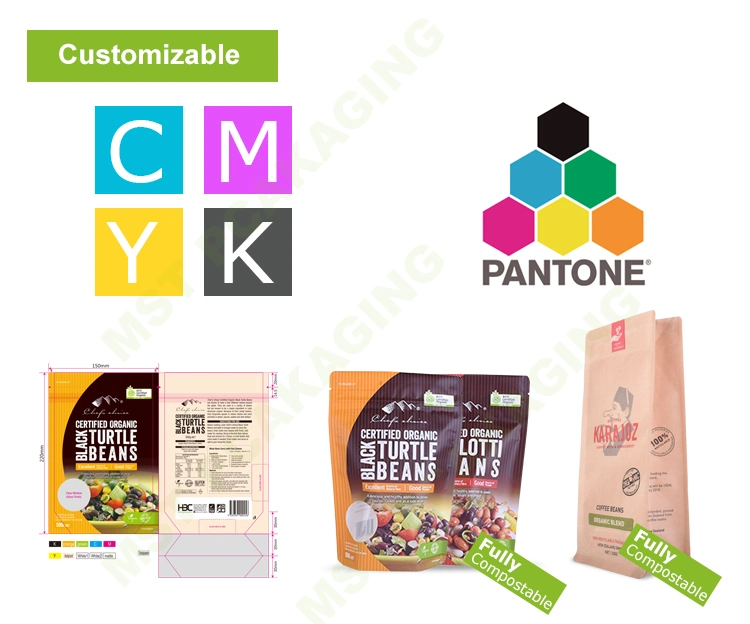 Biodegradable Kraft Empty Coffee Beans Packing Bag