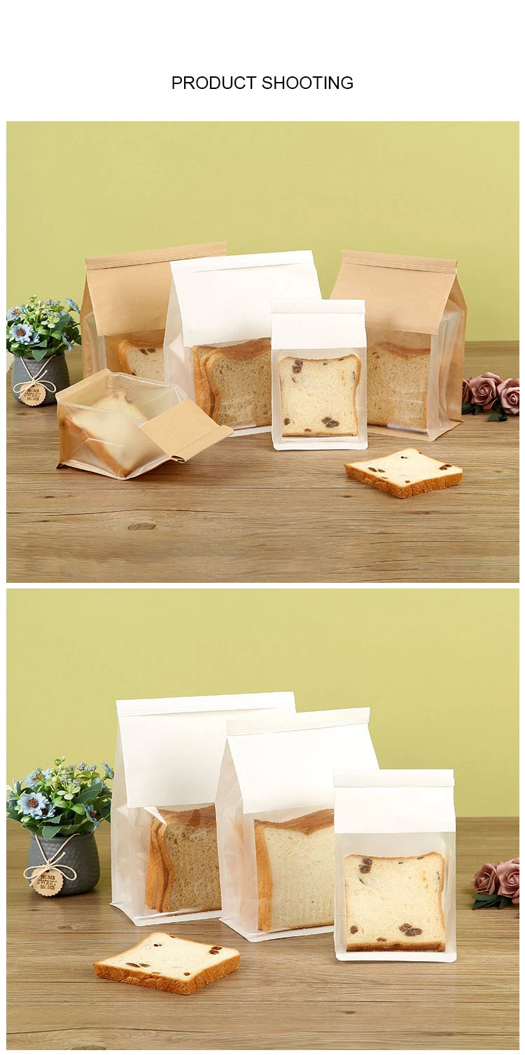 Biodegradable Custom White Kraft Paper Stand up Ziplock Food Tea Packaging Bags