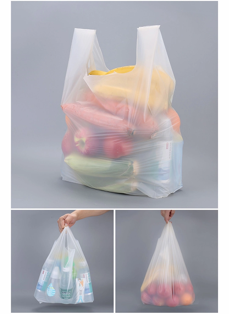 Biodegradable Eco-Friendly Biodegradable Plastic Shopping Bags Tshirt Handle Bag