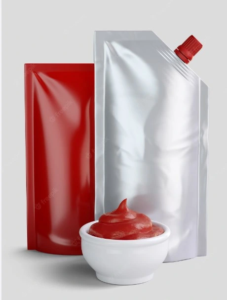 High Barrier Aluminum Foil Spout Pouch Food Bag Plastic Package for Tomato Paste Sauces