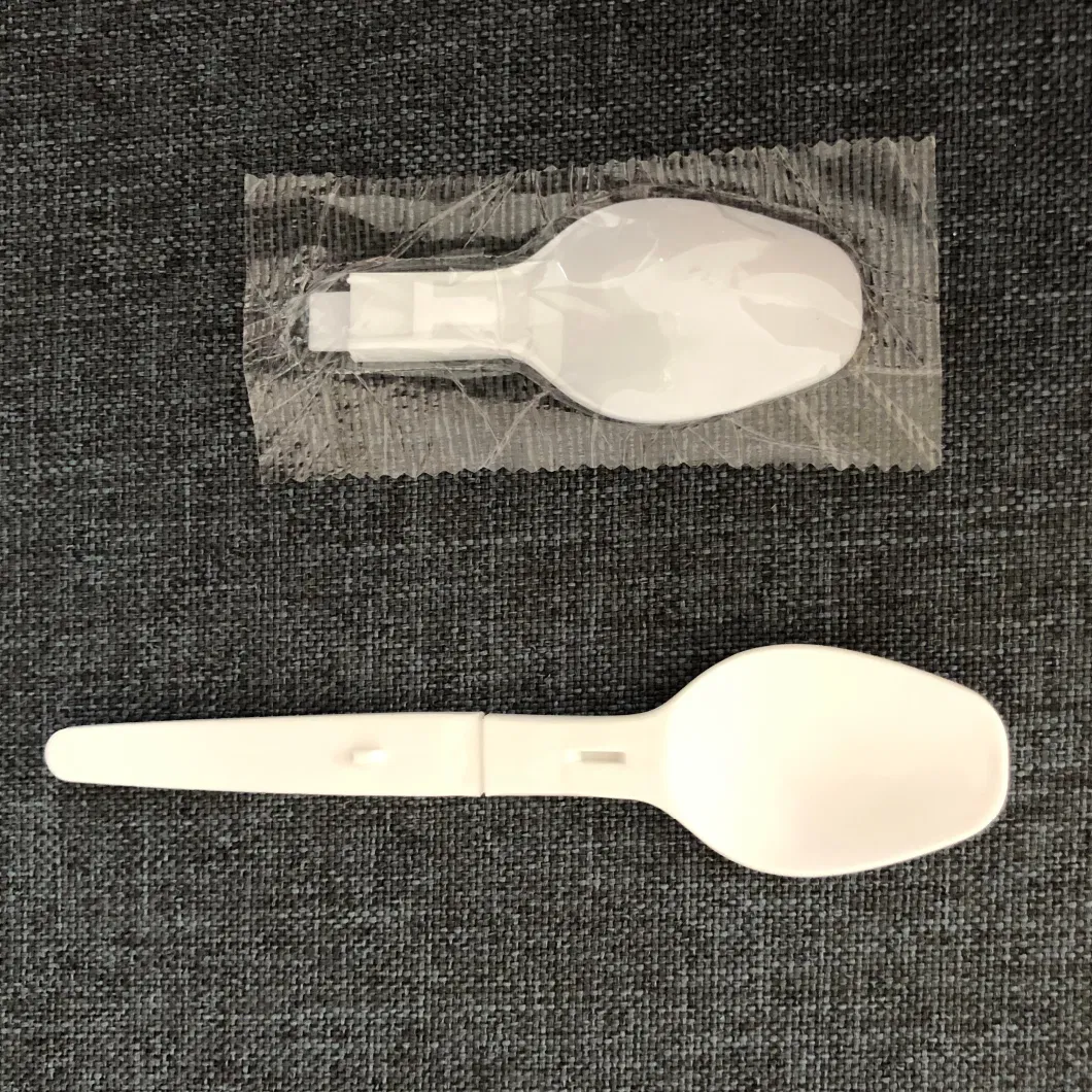 Disposable Folding Plastic Iced Tea Spoons Coffee Spoon Icecream Spoon for Sale