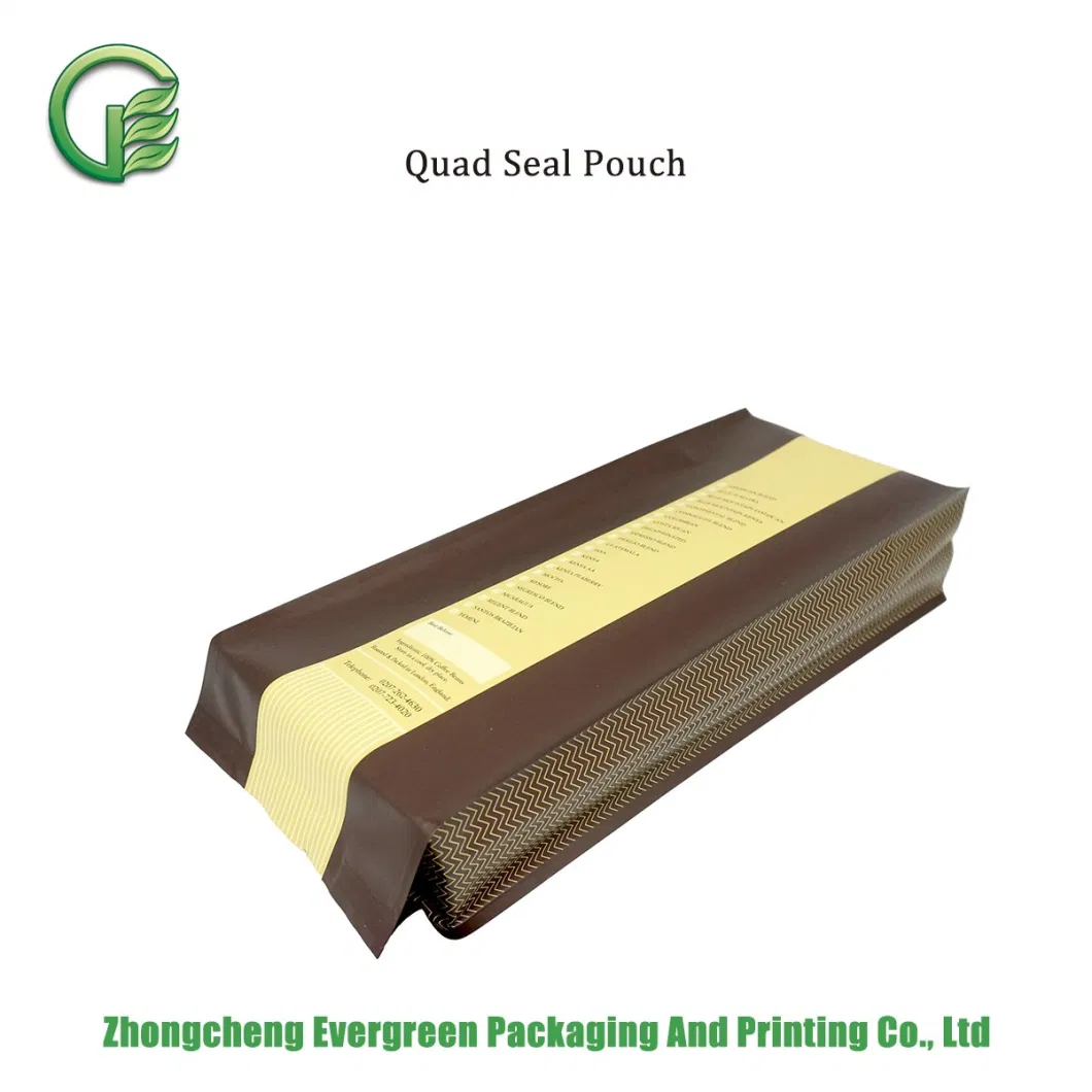 250g Coffee Bean Ground Coffee Tea Leaves Powder Moister Proof High Barrier Aluminium Foil VMPET Laminated Plastic Flexible Food Packaging Pouch Flat Bottom Bag