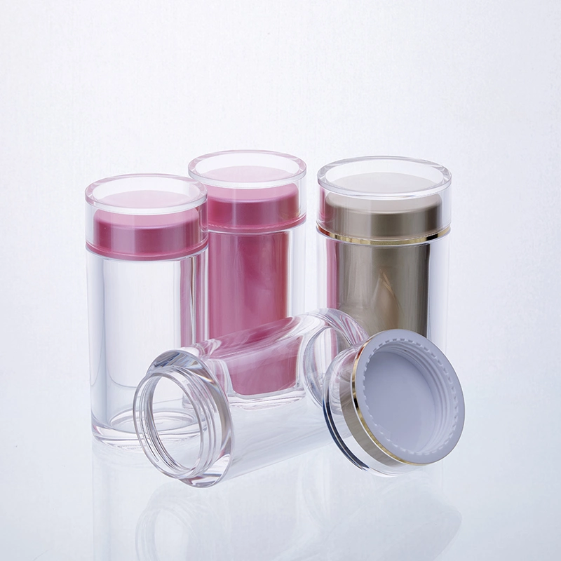 Customised Empty Plastic Bottle for Beauty Capsule with Double Wall Cap