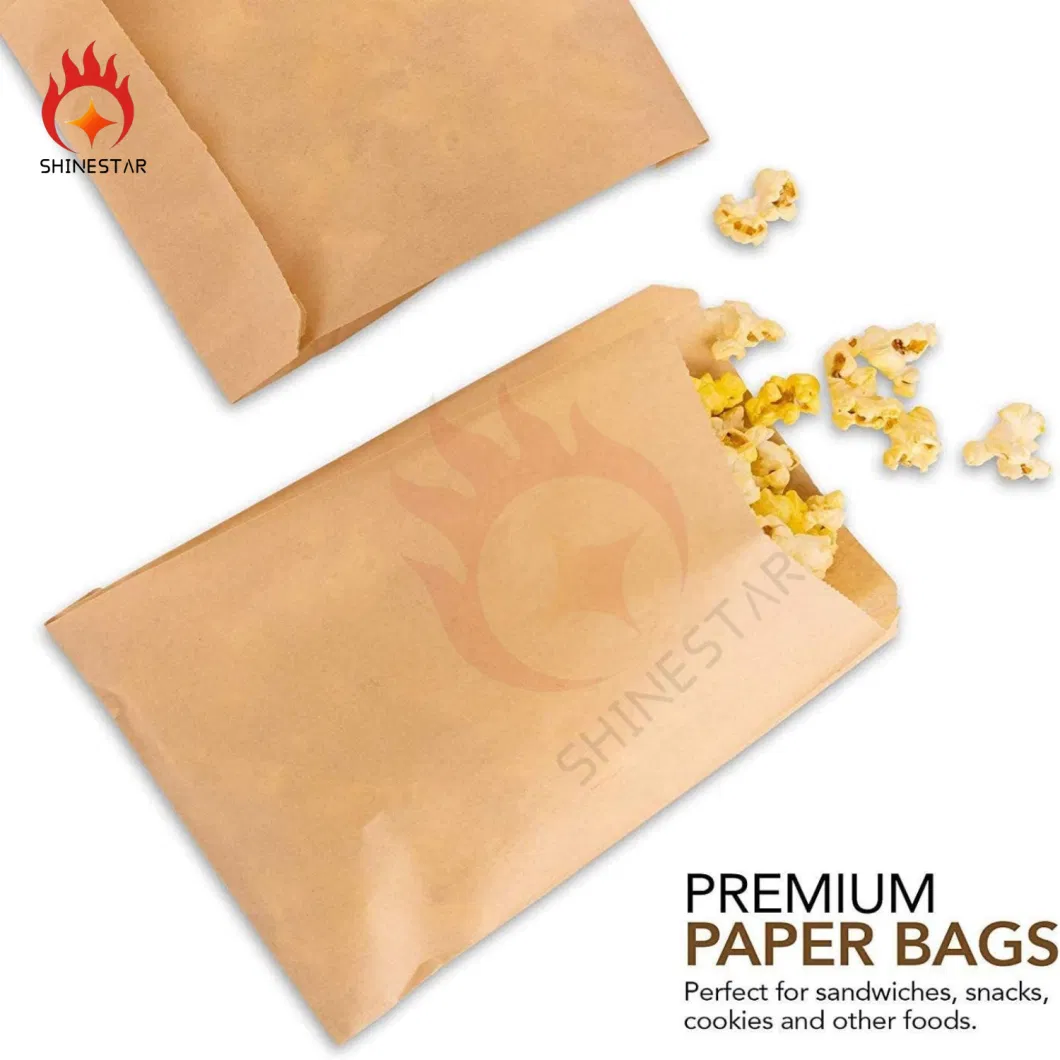 Opaque Kraft Paper Sandwich Kraft Brown Biodegradable and Compostable Food Grade Packaging Bags