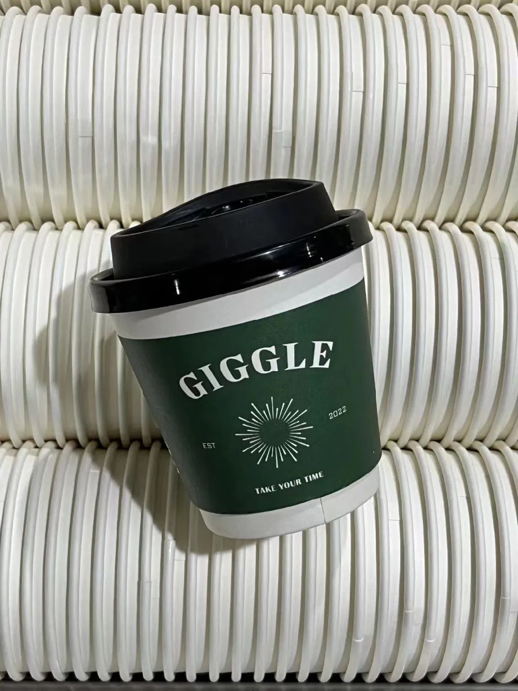 Disposable White Coffee Cup Paper Cup Hot Drink Packaged Milk Tea Cup Commercial Thickened Double Layer Paper Cup with Lid Wholesale Customization