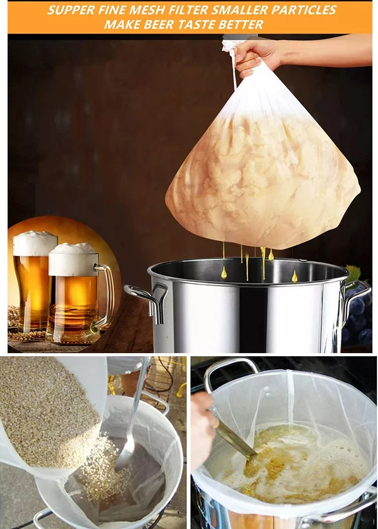 Fine Mesh Home Brew Filter Bags Beer Brewing Mesh Bag