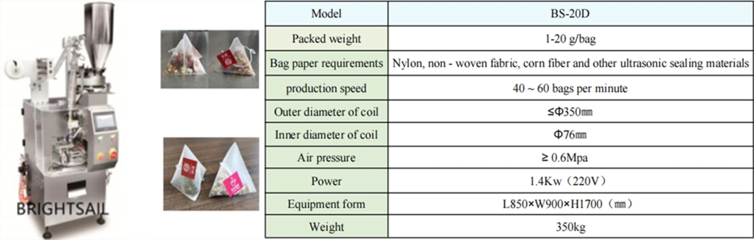 Multifunctional Brightsail Packing Tea Machine DIP Tea Bags Machine Package with CE