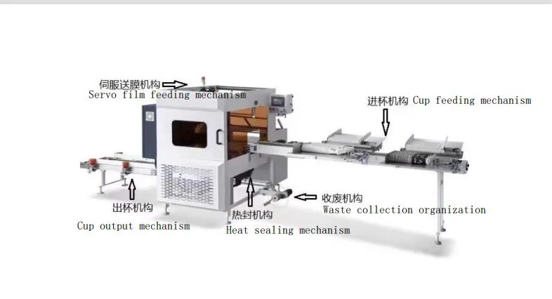 Full Automatic Paper Cup Bowl Packing Machine Online Work Sealing Machine