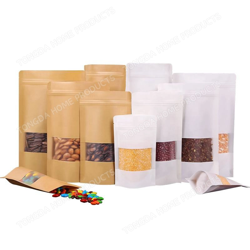 Custom Colorful Kraft Paper Bag Sealed Food and Medicine Stand-up Bag