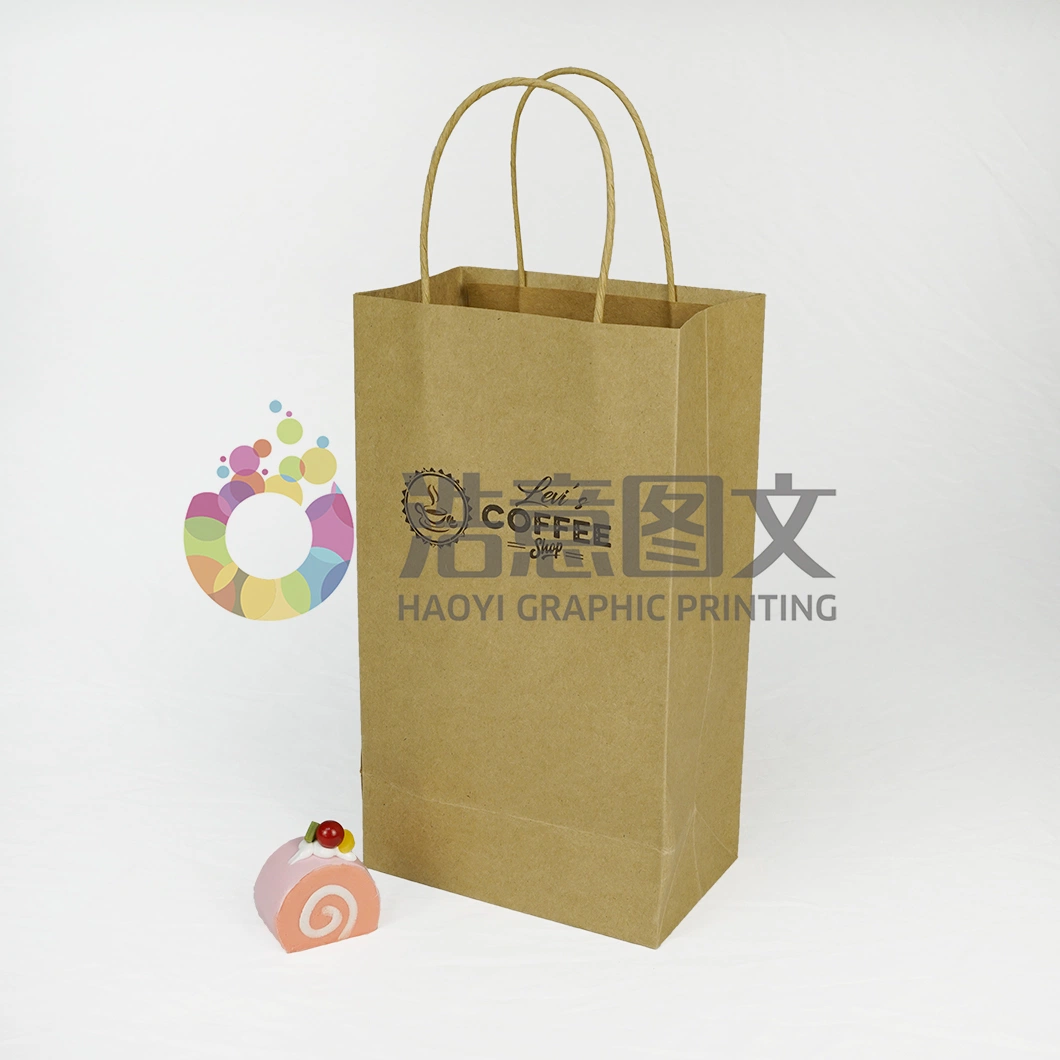 China Wholesale Kraft Paper Bag Milk Tea Beverage Handbag Packaging