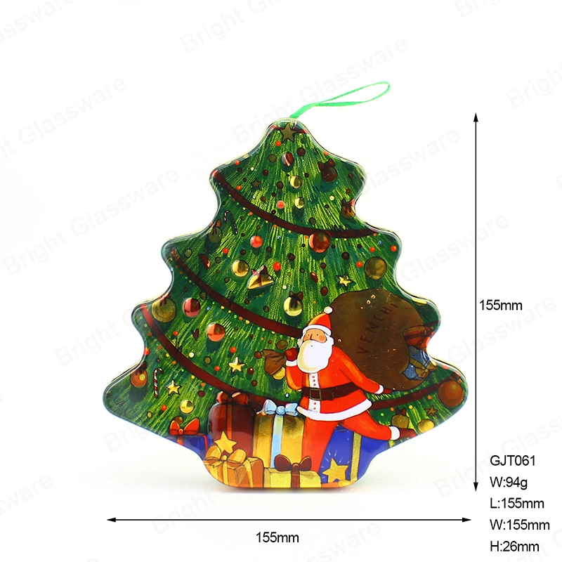 Christmas Decorate Christmas Tree Shape Tin Jar