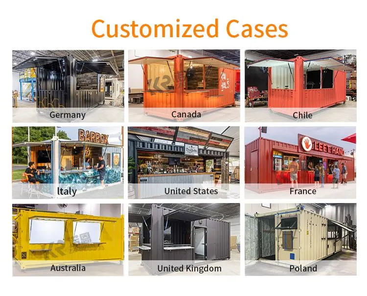 2023 20FT 40FT Prefab Detachable Container Coffee Shop Restaurant Luxury Container Bar Flat Pack