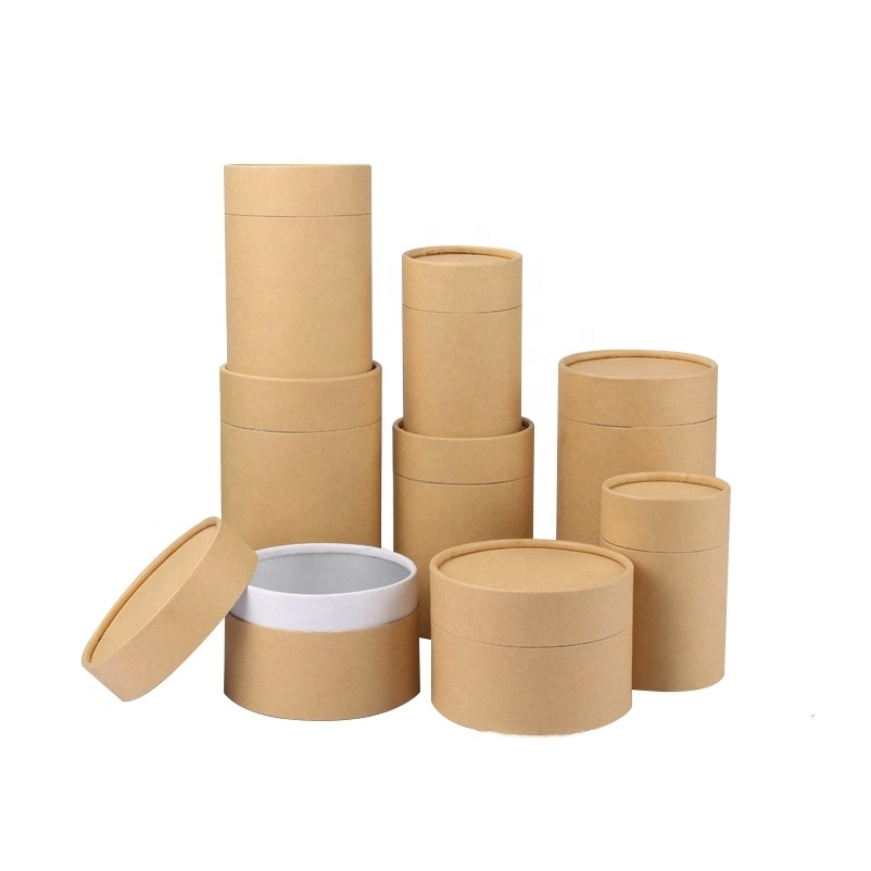 Eco Friendly Custom Food Kraft Matte Tea Box Cylinder Paper Tube Packaging