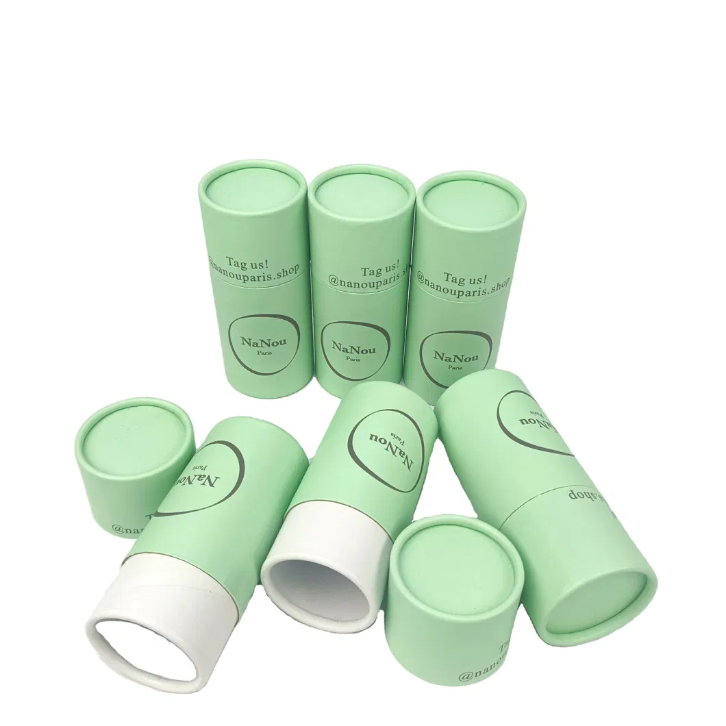Eco-Friendly Custom Fresh Green Printed Tea Coffee Bean Cylinder Packaging Box Eco-Friendly Paper Tube Round Cardboard Tube Packaging