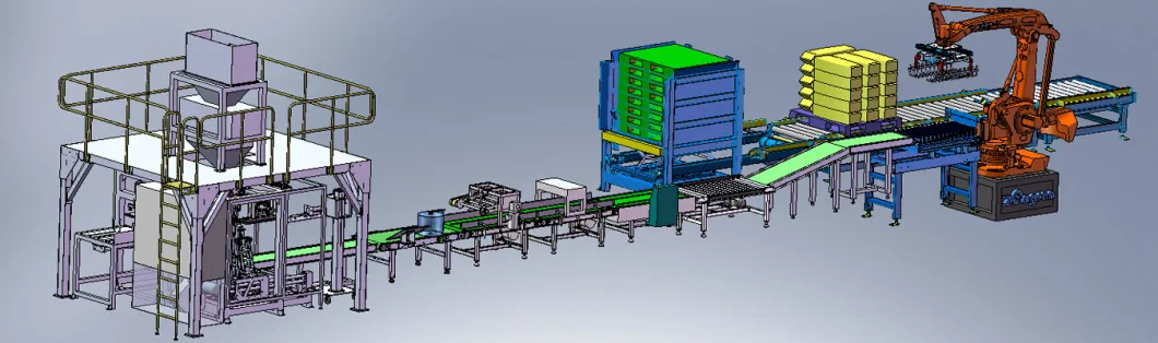 High-Performance Palletizing Systems Efficient Bag Sealing and Palletizing Solution