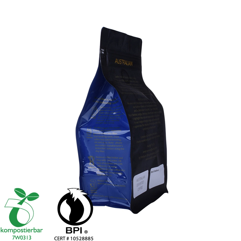 Zipper Flat Bottom Coffee Bio Pack for Tea Leaves Bag