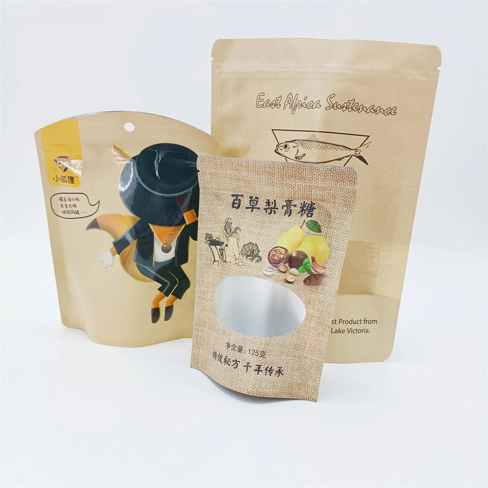 Heat Sealed Compostable Brown Kraft Craft Paper Pouch 1kg Empty Flat Bottom Coffee Bean Packaging Zipper Coffee Bag with Valve