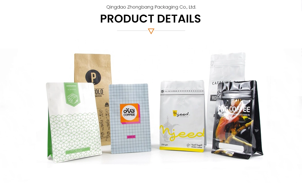 Custom Printed Laminated Flat Bottom Charcoal Roasted Oolong Loose Jasmine Green Tea Leaves Packaging Bag with Zipper