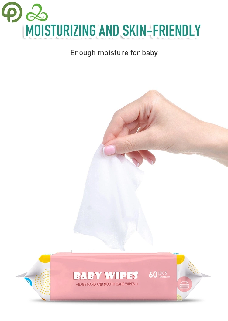 80 PCS Per Pack with Lid Customize Alcohol Free Natural Baby Wipes