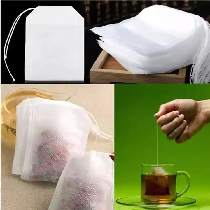 Biodegradable heat seal Nylon Mesh filter paper tea bag filter bag with String and Label