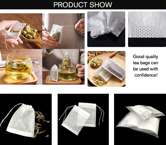 Biodegradable PLA Corn Fiber Empty Tea Bag with Drawstring