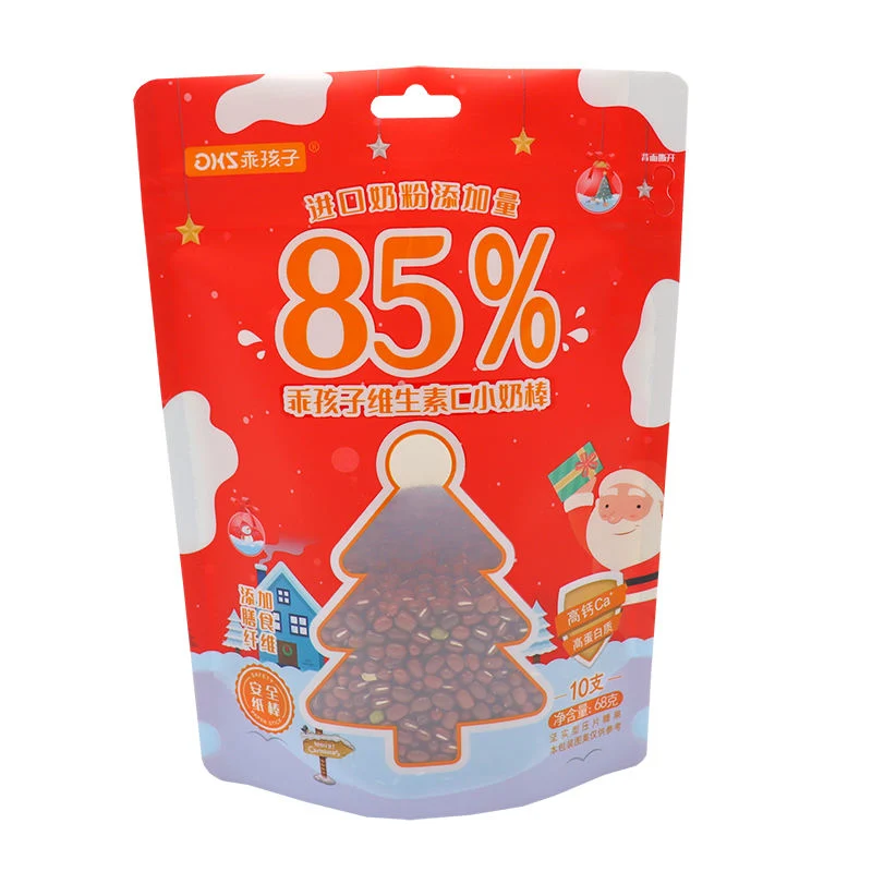 Stand up Pouch Food Packaging Bags Christmas Popping Candy Food Print Packaged Plastic Package with Zipper