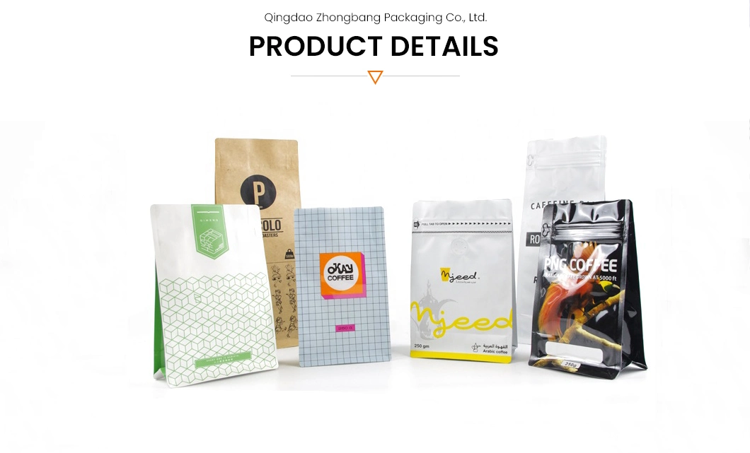 Custom Printed Biodegradable Snack Tea Plastic Kraft Paper Packaging Ziplock Bag