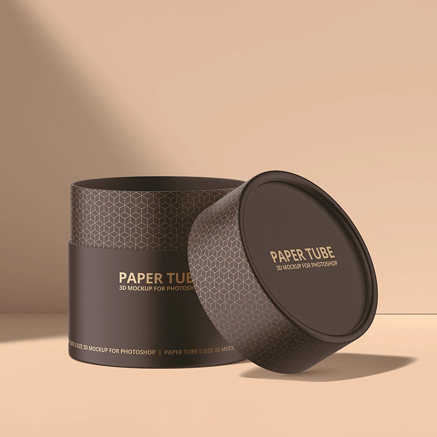 Eco Friendly OEM Logo Custom Food Kraft Matte Tea Round Box Paper Tube Cylinder Packaging