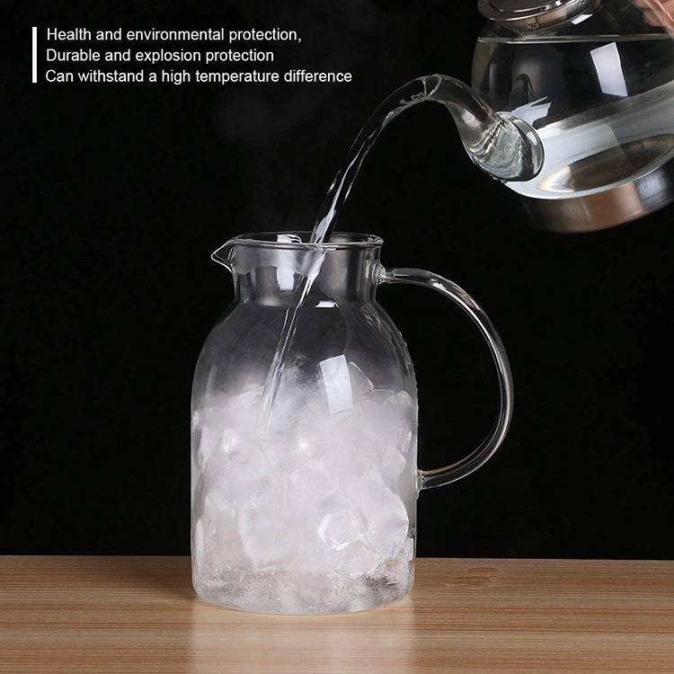 1.6 Liter Glass Pitcher with Lid Covered Iced Tea Pitcher Water Jug