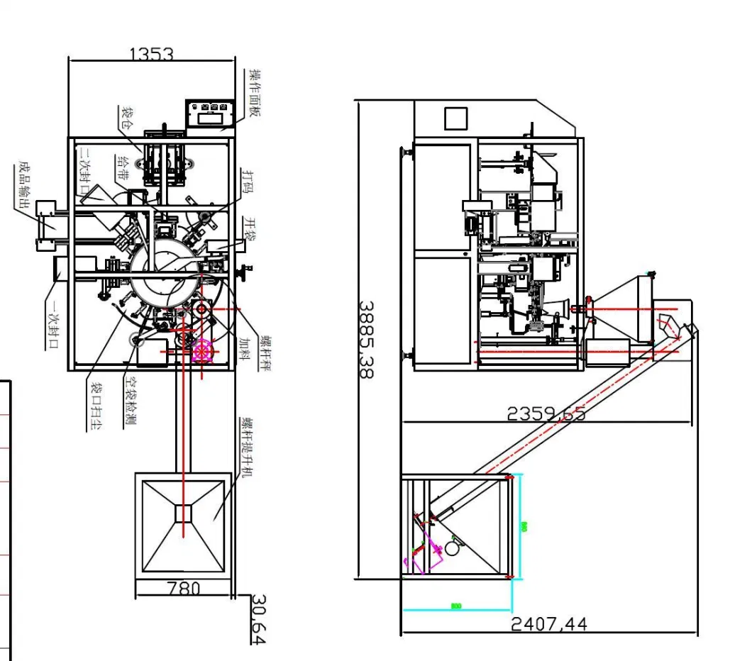 Automatic Multi Line Side Sealing Bag Granule Powder Sachet Tea Ginger Turmeric Powder Zipper Bag Packaging Filling Pack Sealing Wrapping Packing Machine