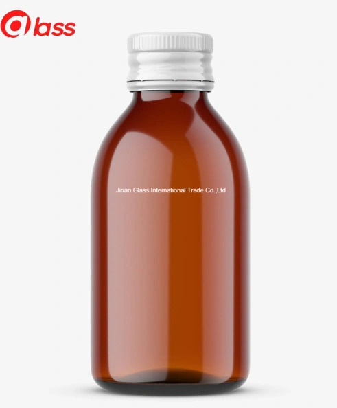 Wholesale Empty Amber Pharmaceutical Glass Bottle with Dinpp28mm Black Cap