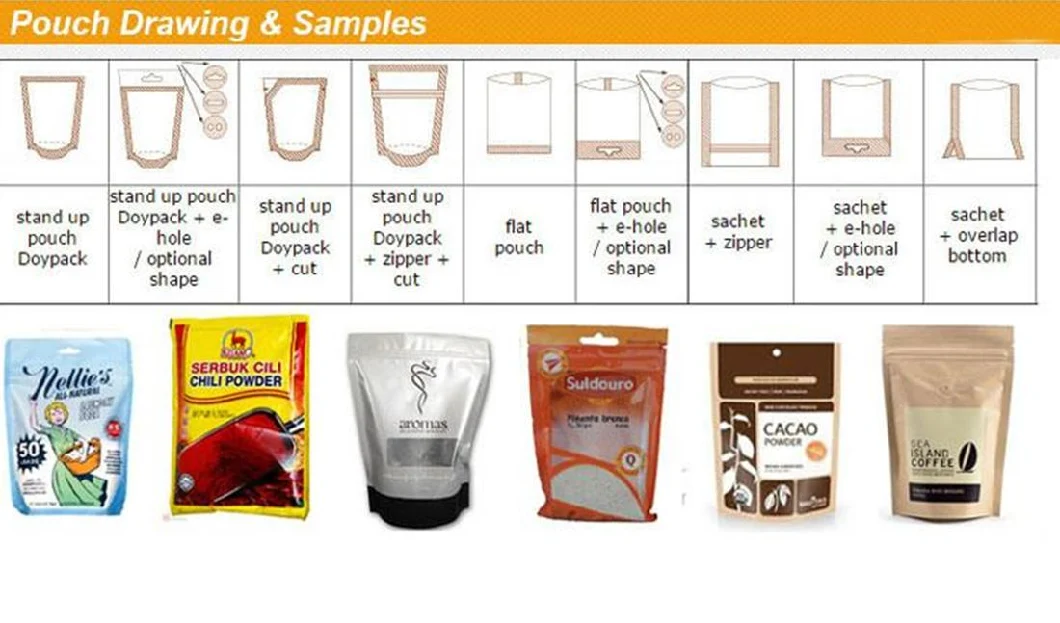 Automatic Multi Line Side Sealing Bag Granule Powder Sachet Tea Ginger Turmeric Powder Zipper Bag Packaging Filling Pack Sealing Wrapping Packing Machine