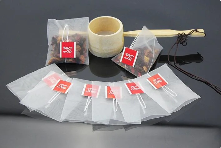 Heat Sealing Drawstring Nylon Pyramid Disposable Tea Filter Bags