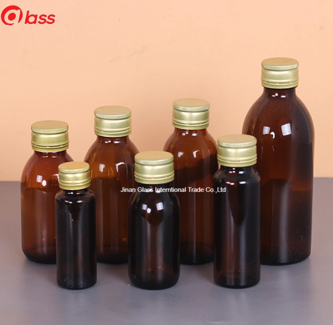 China Manufacturer 60ml 75ml 100ml Empty Amber Glass Pharmaceutical Glass Bottles Medicine Bottle Custom